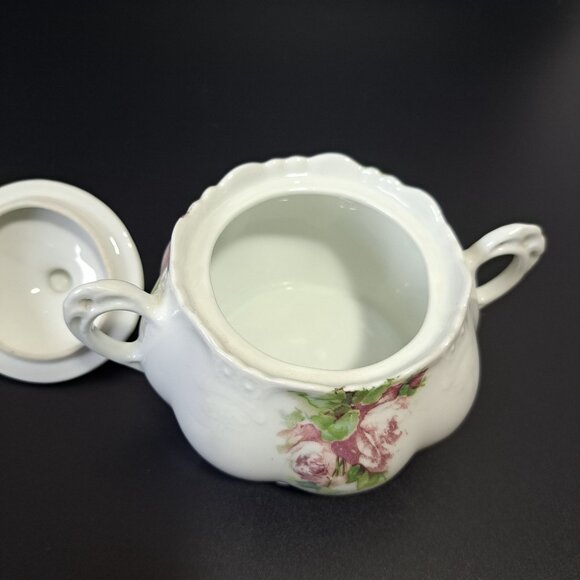 Heinrich Lidded Sugar Bowl H&C Bavaria Germany Floral Design - Picture 10 of 15